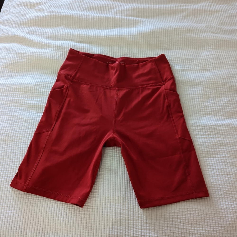 FIGS Performance Underscrub Biker Shorts - Red - Size L - NWT
